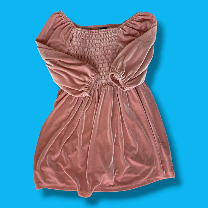 pink old navy velour dress, 5Y