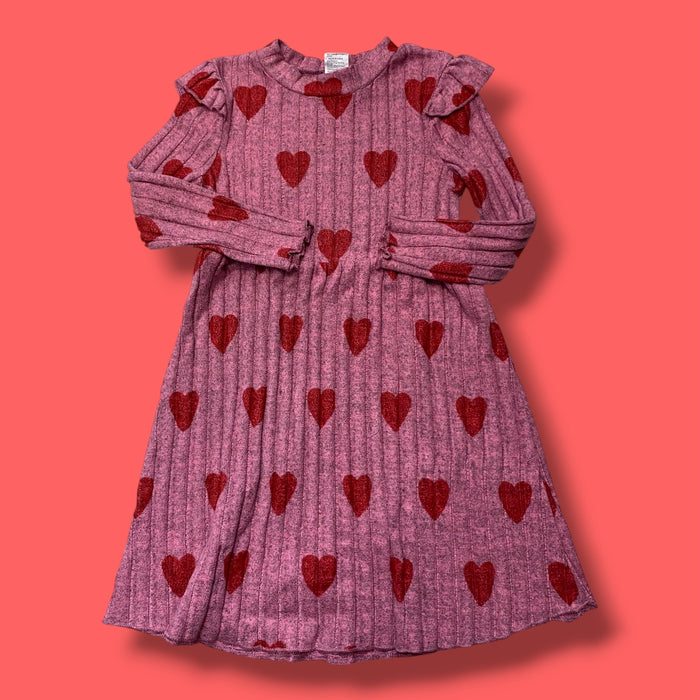 pink  ribbed heart dress, 5Y