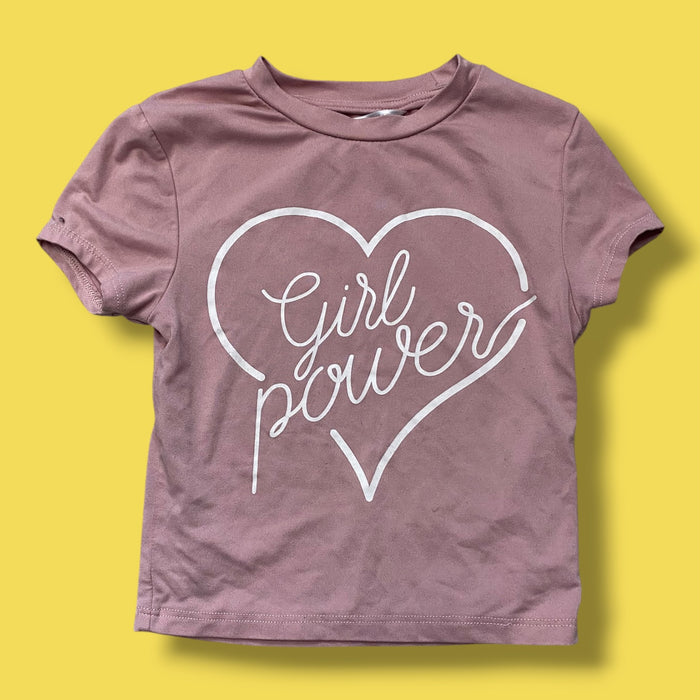 pink Ukids girl power tee, 4Y