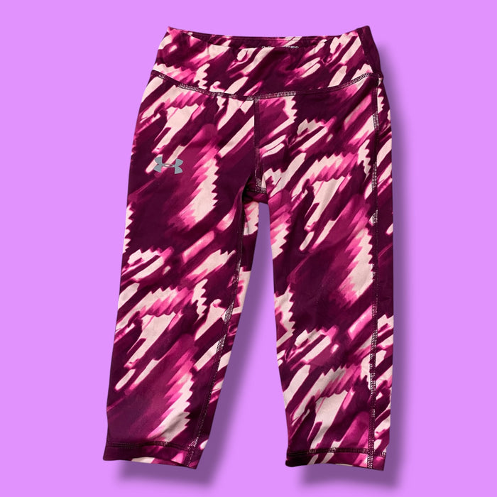 pink Under Armour cropped athletic leggings, 6Y