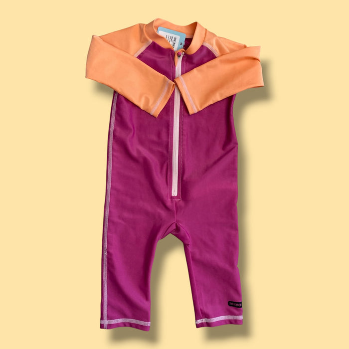 Pink/Orange Reima one piece swim, 3-6m