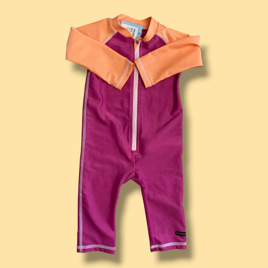 Pink/Orange Reima one piece swim, 3-6m