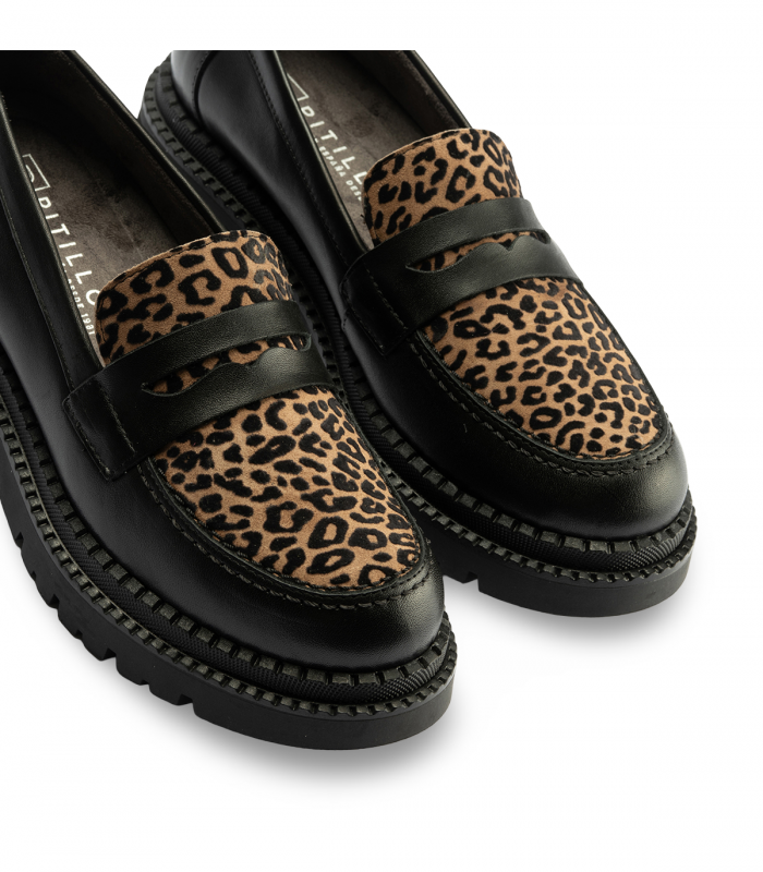 Pitillos 10796 Black/Leopard Loafer