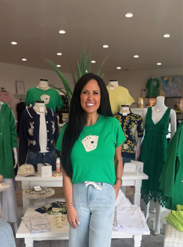 Playing Cards Solo Tee- Lucky Green
