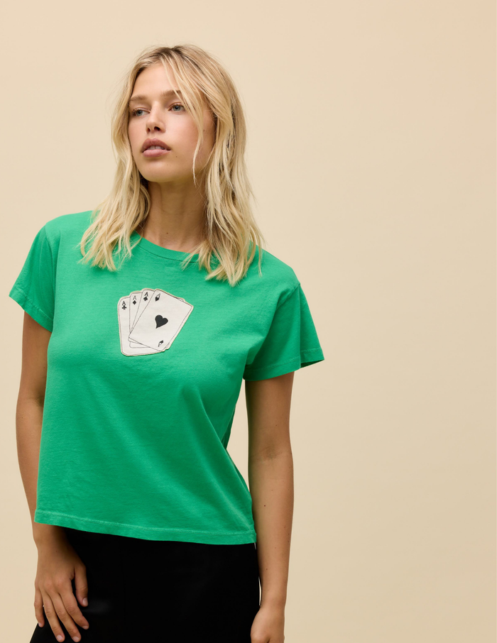 Playing Cards Solo Tee- Lucky Green