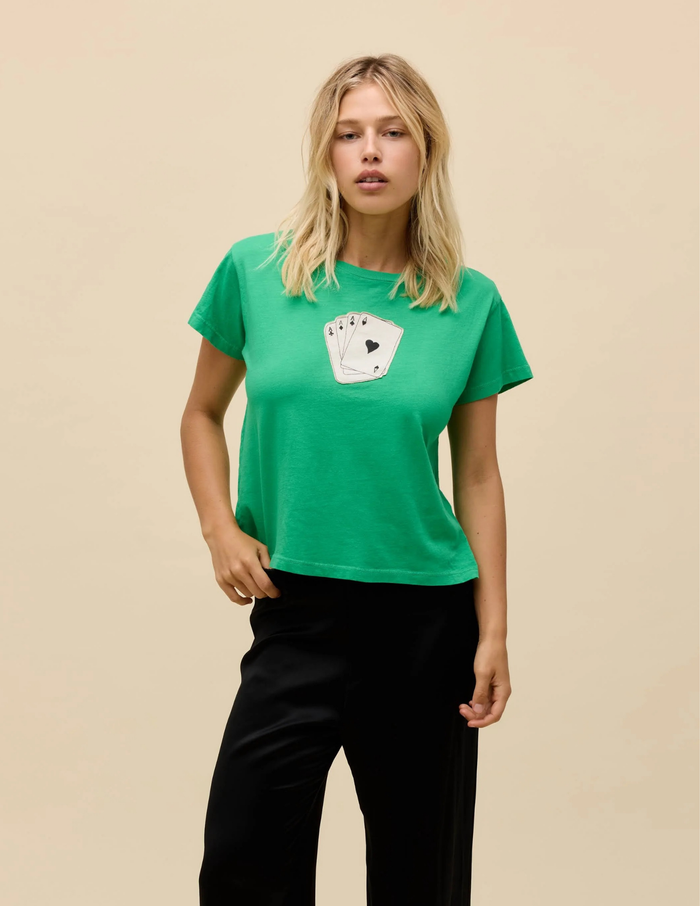 Playing Cards Solo Tee- Lucky Green