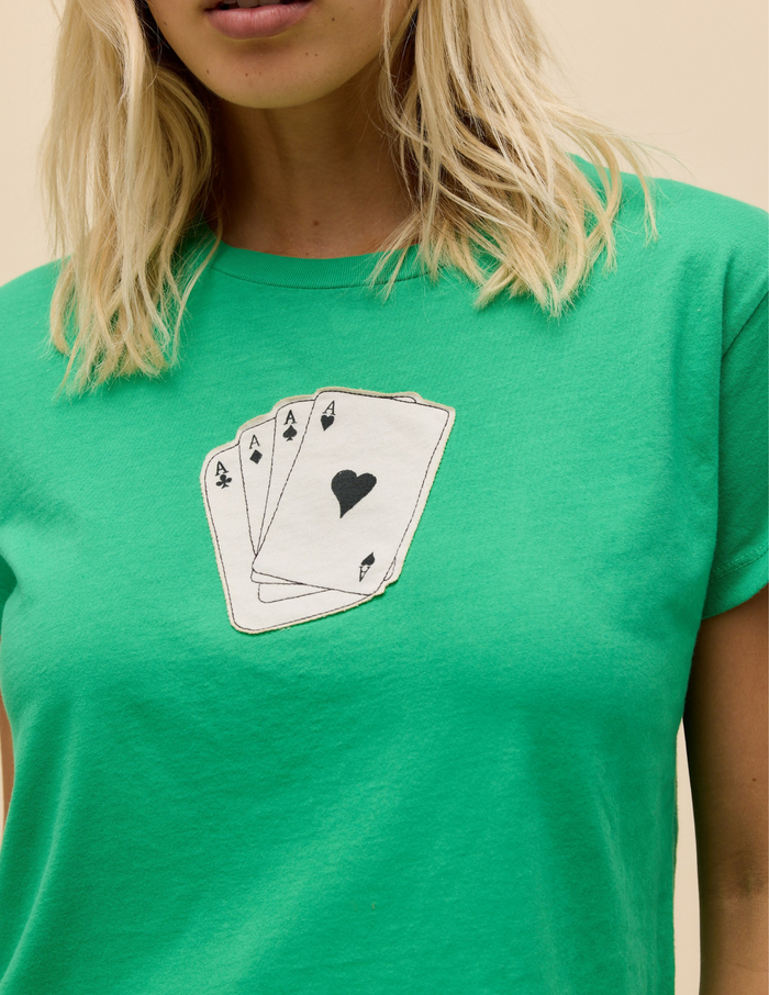 Playing Cards Solo Tee- Lucky Green