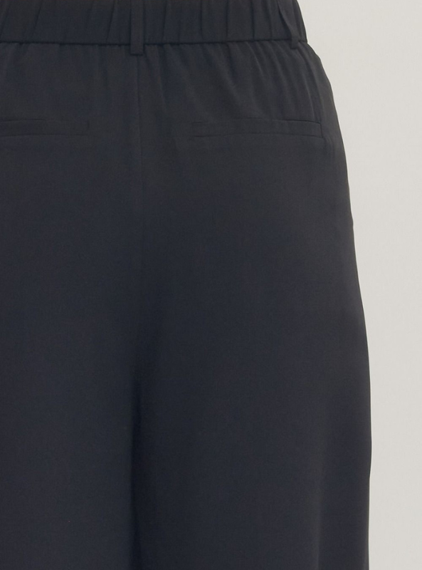 Pleated Wide Leg Pant- Black