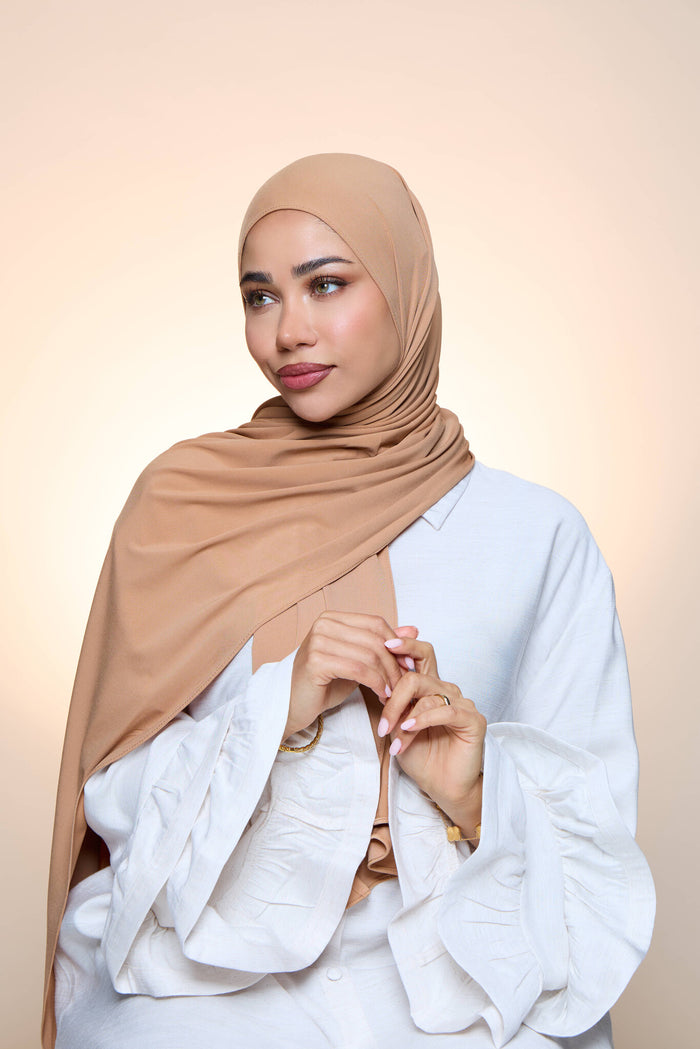 PREMIUM JERSEY HIJAB HERA - CARAMEL