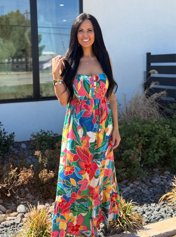 Printed Ruffle Tiered Maxi Dress