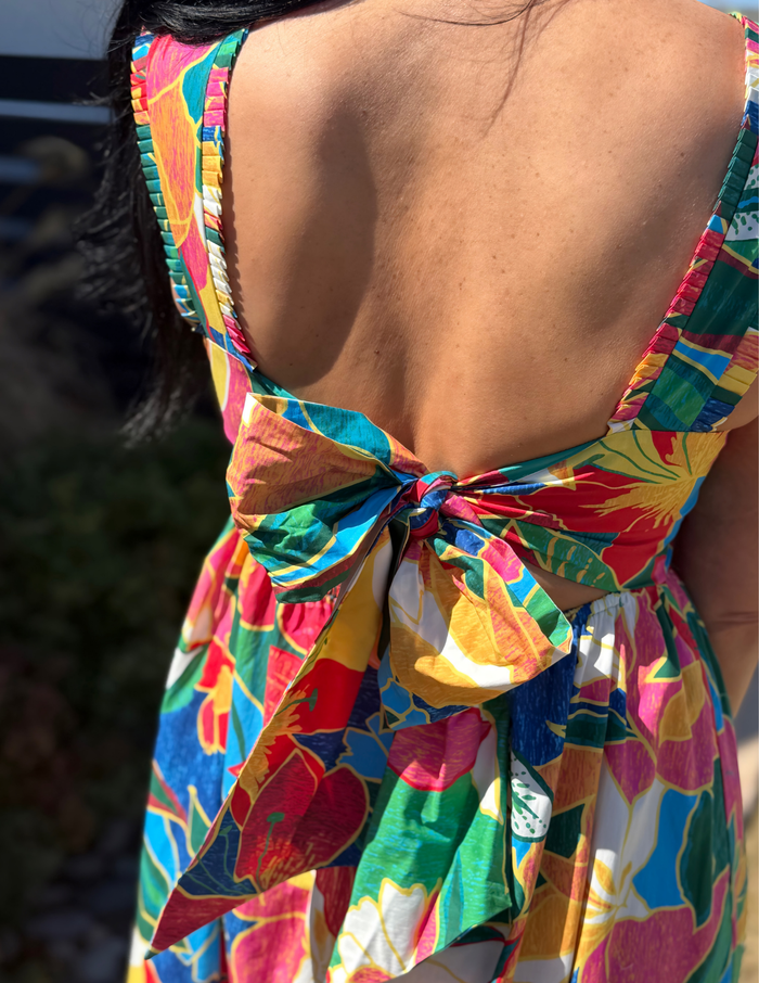 Printed Ruffle Tiered Maxi Dress