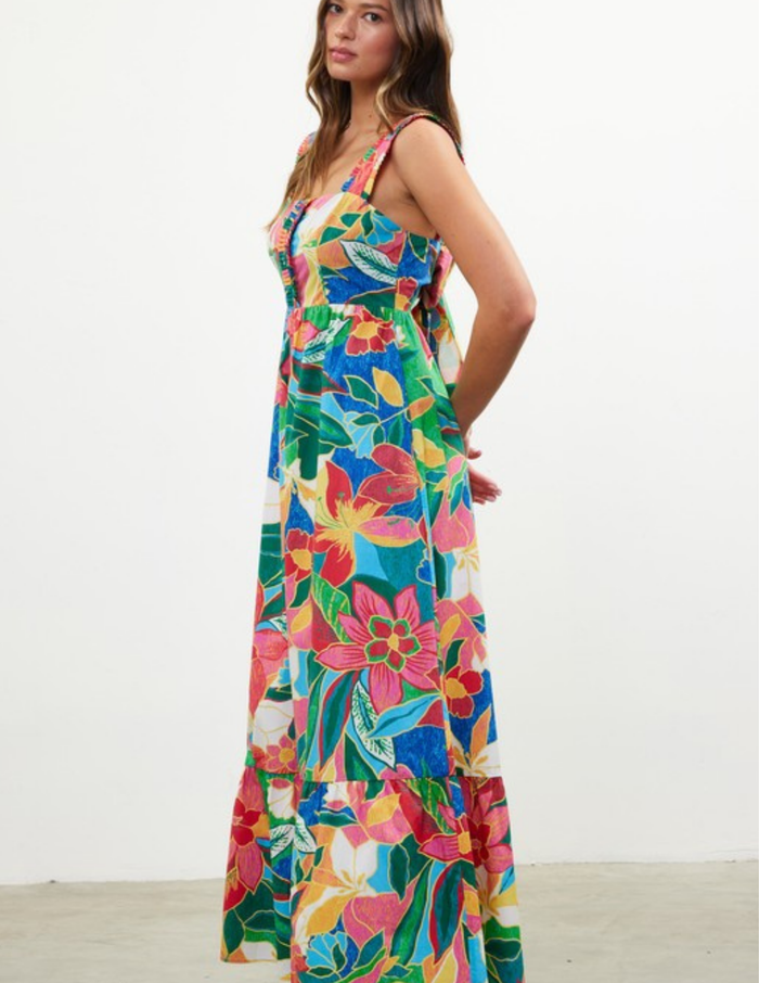 Printed Ruffle Tiered Maxi Dress