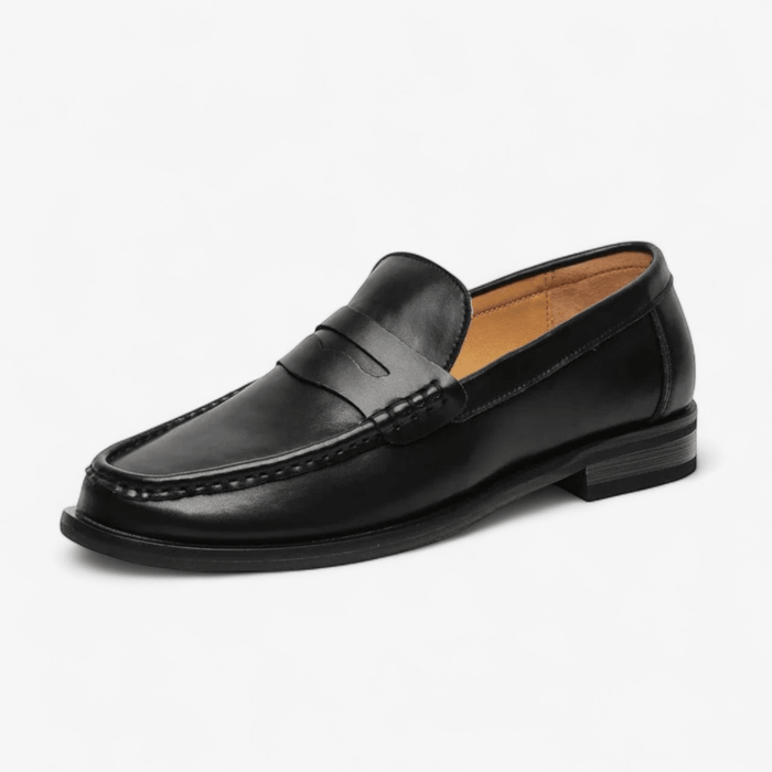 PU Leather slip on casual loafers - AntoniosClothing - Black