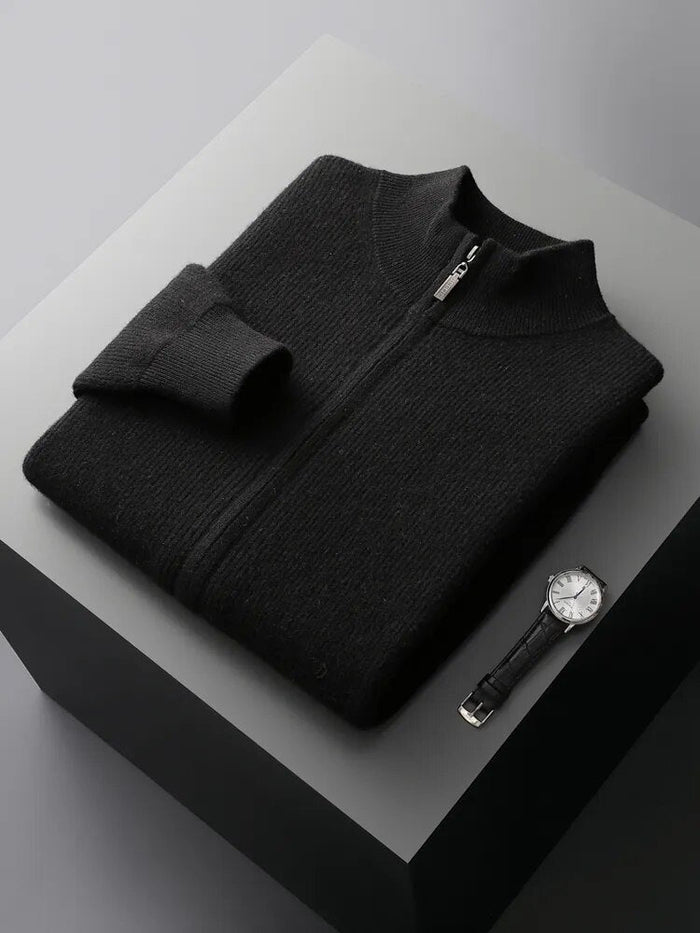 Pure Wool Cardigan - AntoniosClothing - Black