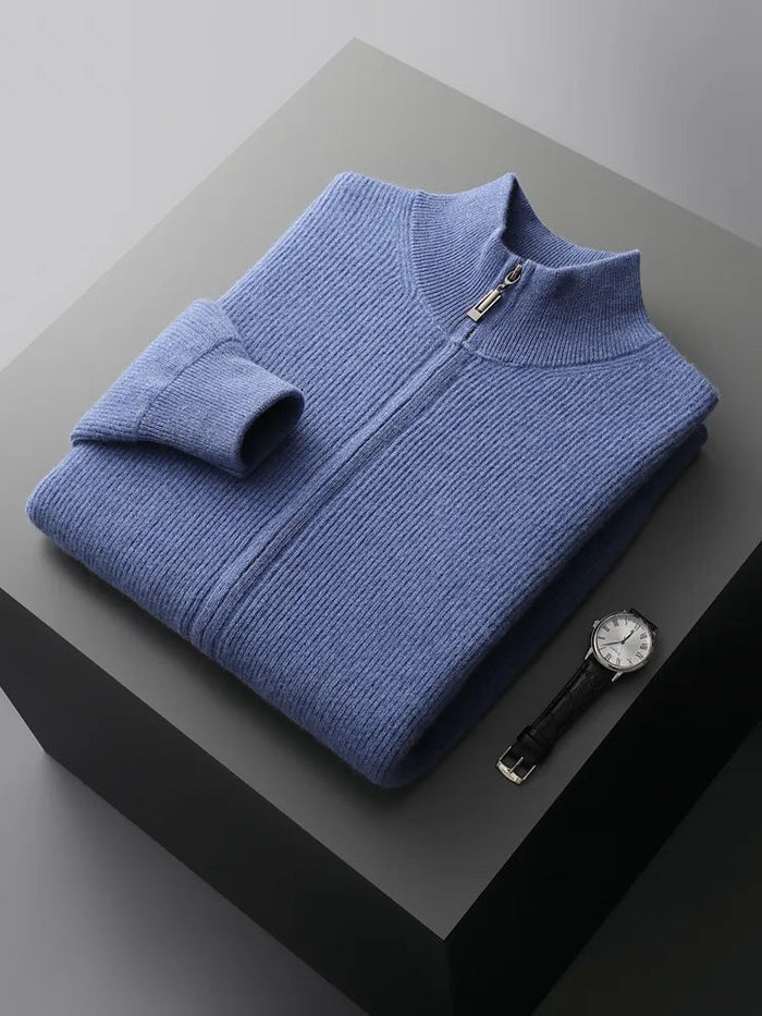 Pure Wool Cardigan - AntoniosClothing - Blue