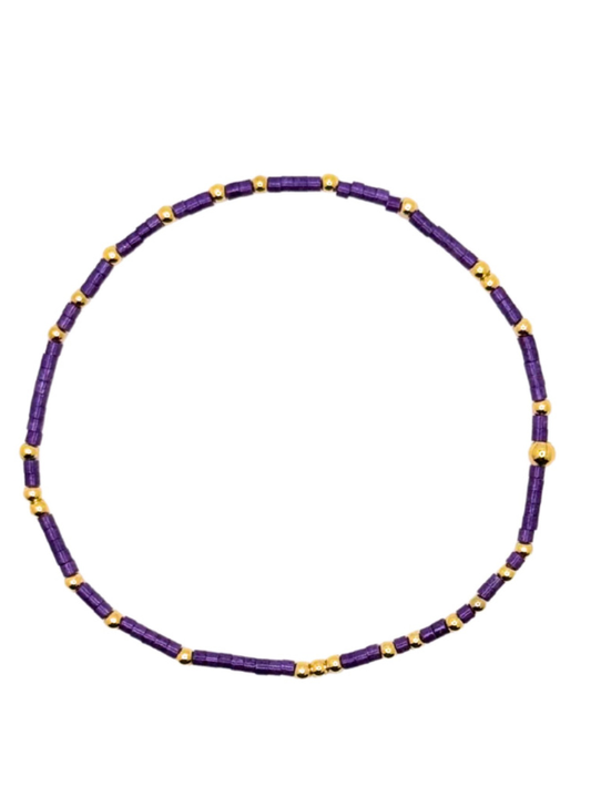 Purple Glossy Bitty Bauble Bracelet