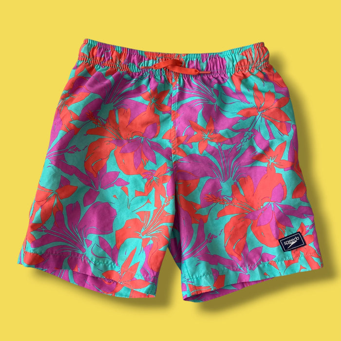 purple Speedo floral boardshorts, 9-10Y