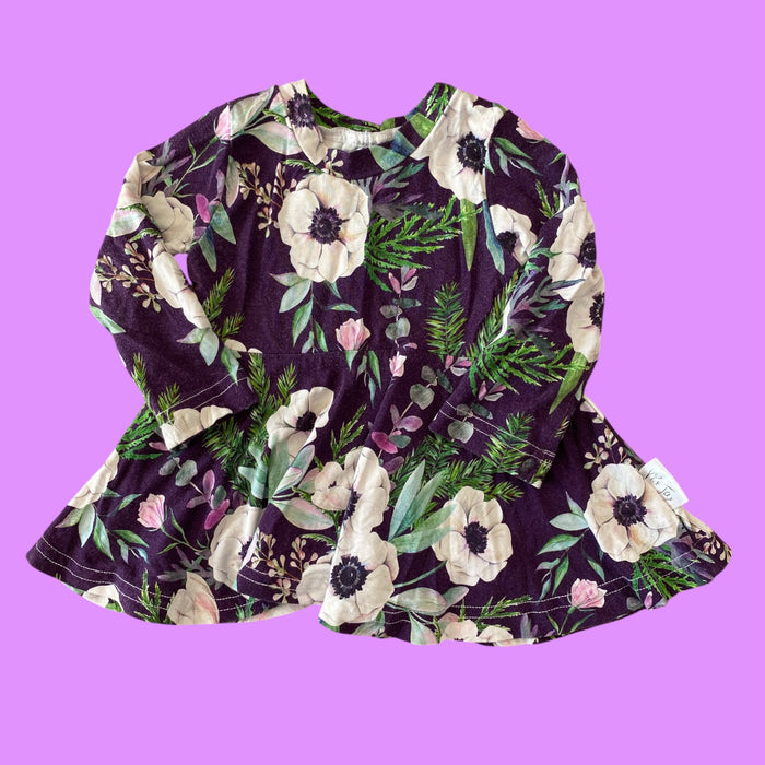 purple Vi & Jax floral top, 6-12m