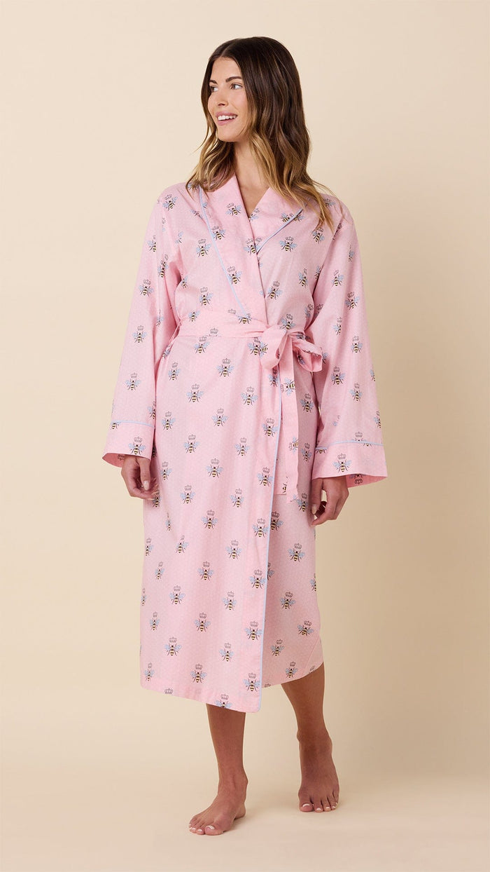 Queen Bee Luxe Pima Shawl Collar Robe - Pink