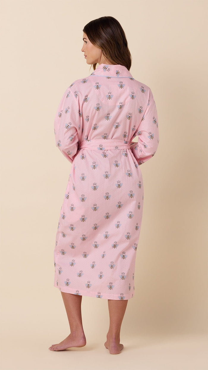 Queen Bee Luxe Pima Shawl Collar Robe - Pink