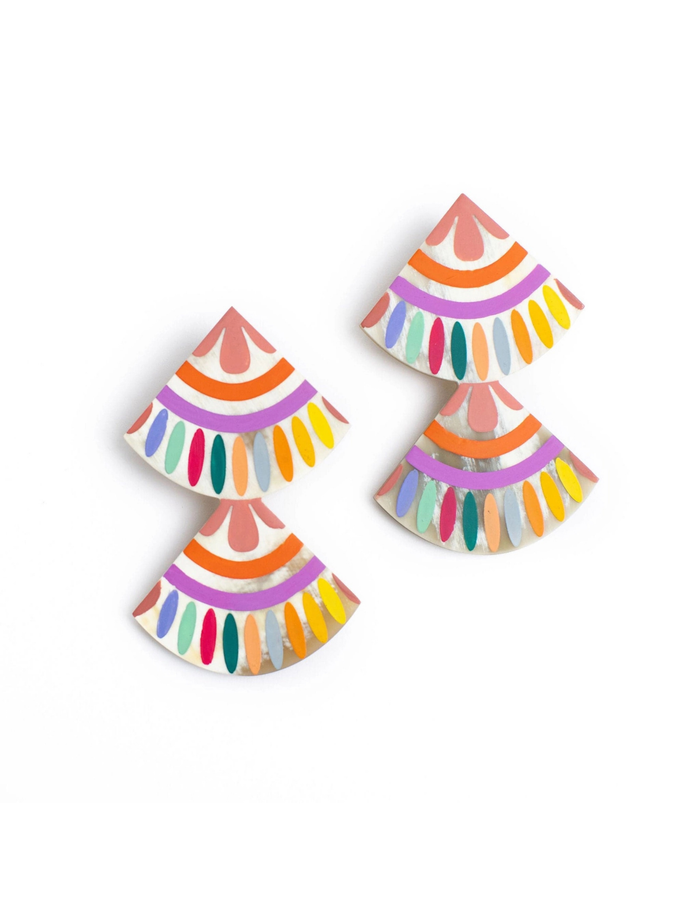 Rainbow Double Tile Earrings