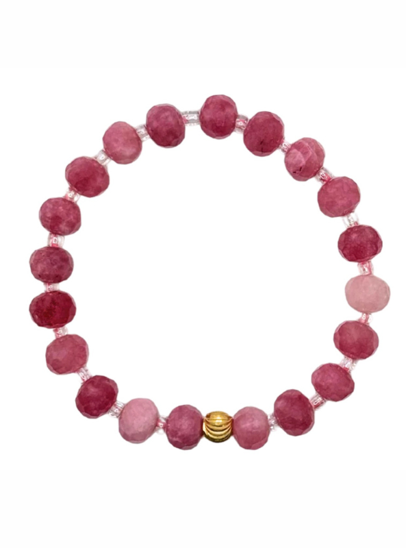 Raspberry Pink Crystal Cut Bracelet