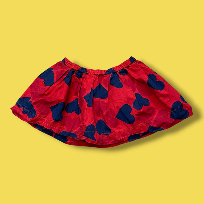 red CrewCuts heart skirt, 2Y