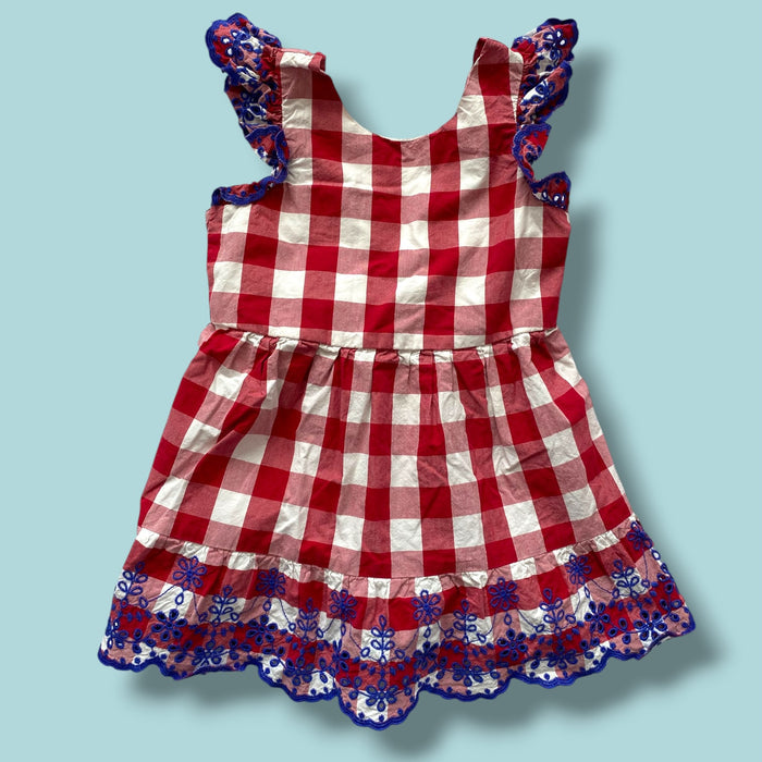 red Gymboree checkered dress, 4Y