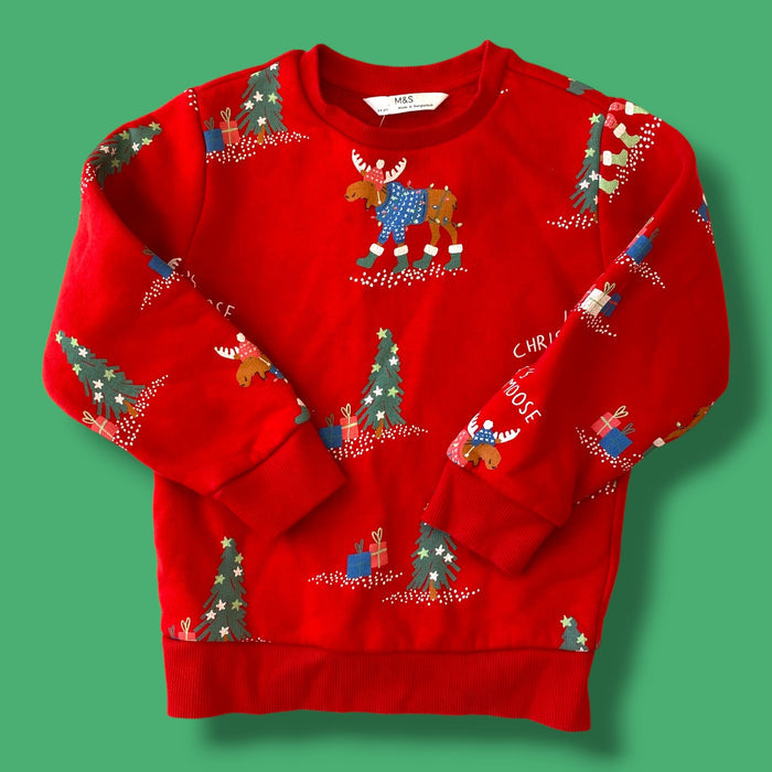 Red M&S  Sweater, 3-4Y