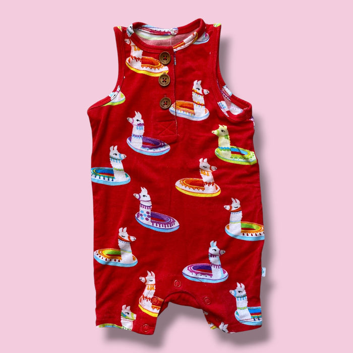 Red Posh Peanut Romper, 0-3m
