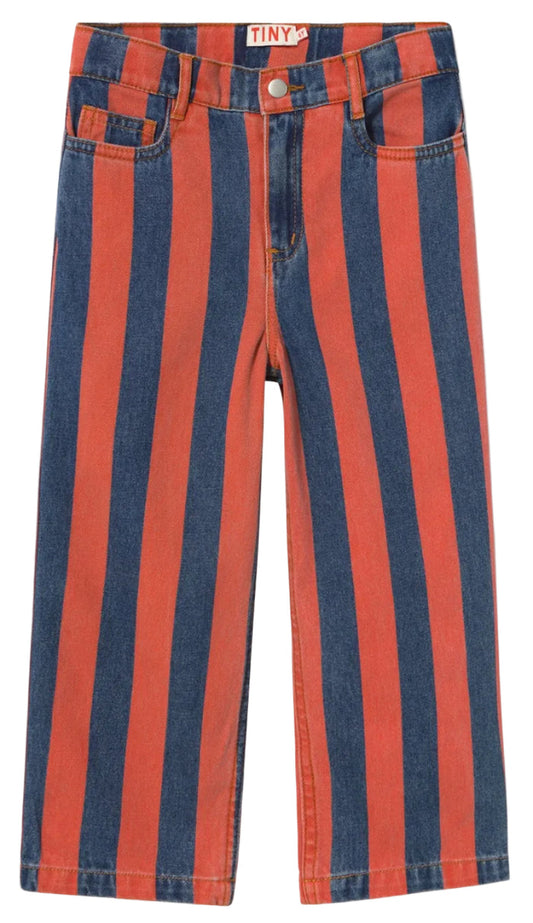 Red Stripes Straight Denim Pant