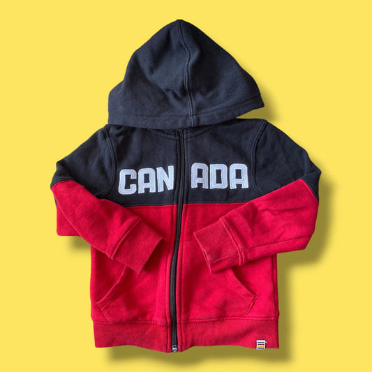 Red/Black  HBC canada zip up, 3-4Y