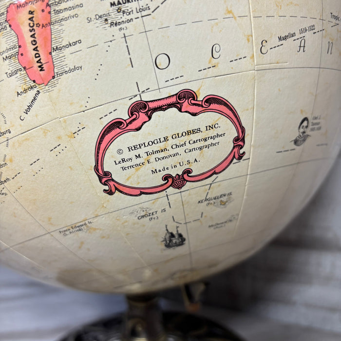 Replogle Globemaster World Globe with Solid Brass Base