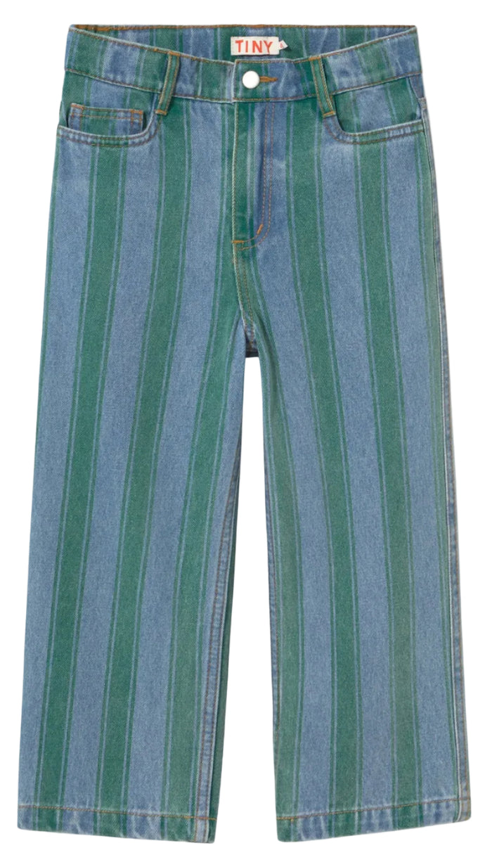 Retro Stripes Straight Denim Pant