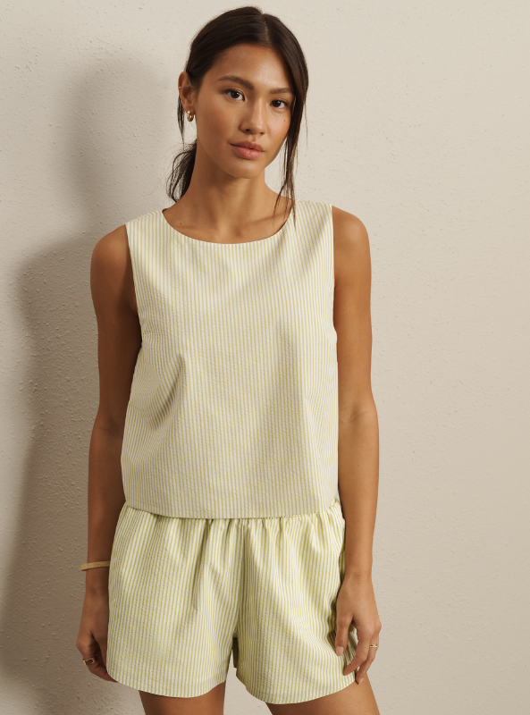 Rhone Apparel- Saltair Tank- Citron Stripe