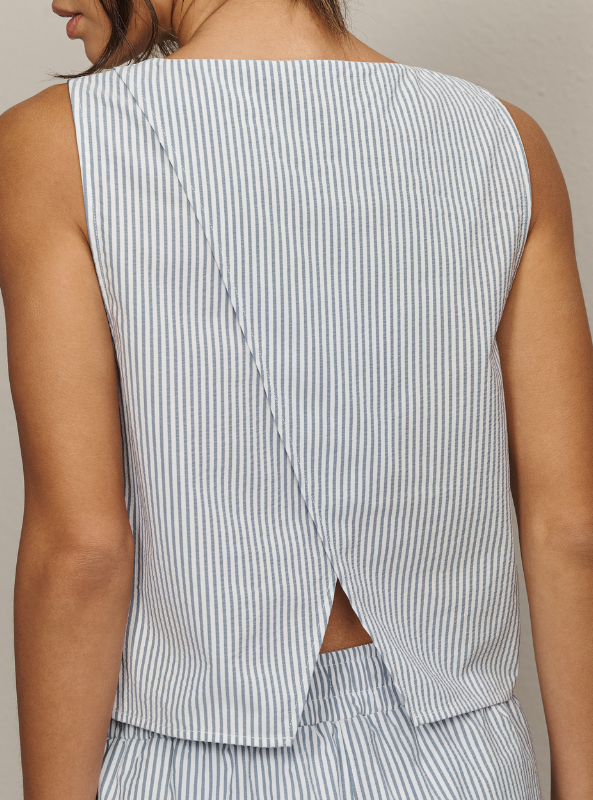 Rhone Apparel- Saltair Tank- Washed Navy Stripe