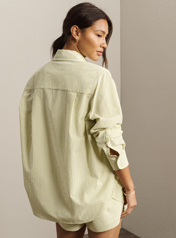 Rhone Apparel Saltair Button Up- Citron Stripe