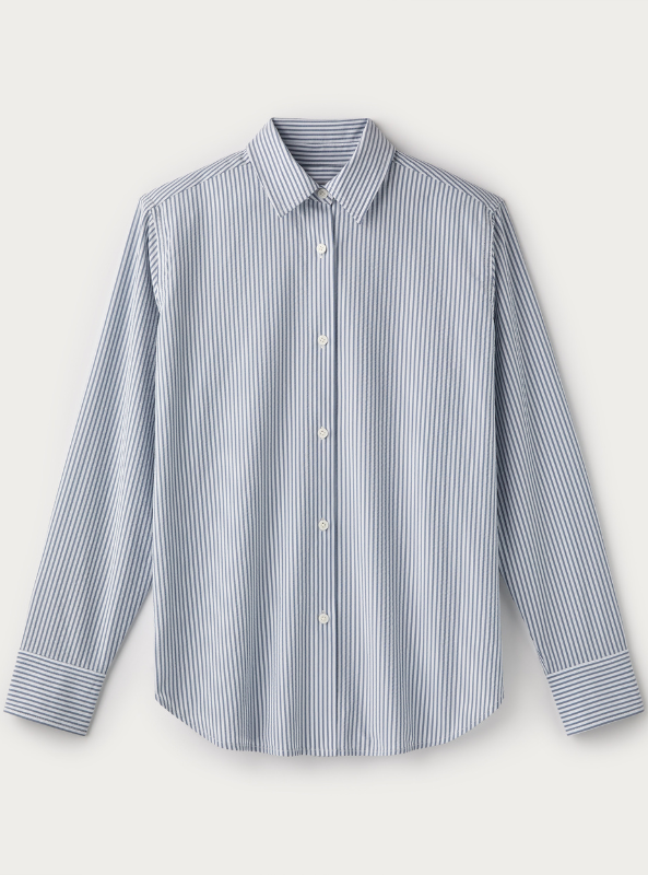 Rhone Apparel Saltair Button Up- Washed Navy Stripe