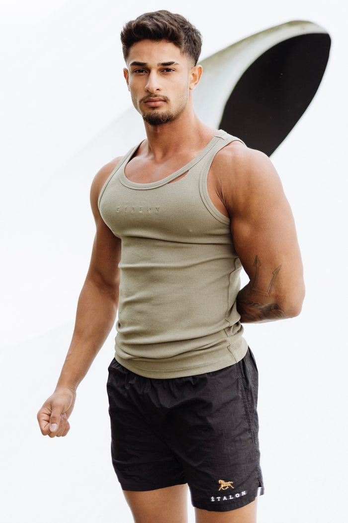 Rip Ribbed Tank Top (Regular Length)