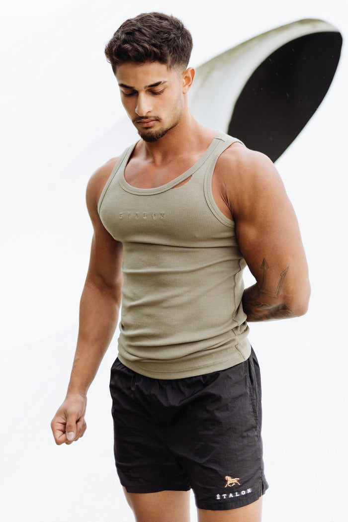 Rip Ribbed Tank Top (Regular Length)