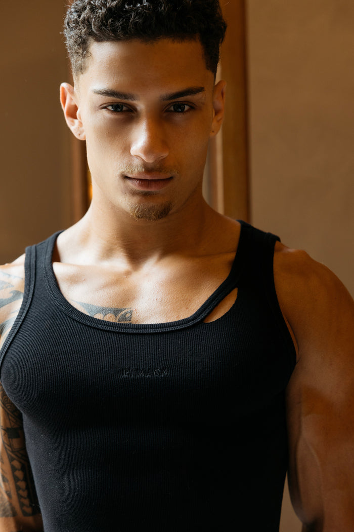 Rip Ribbed Tank Top (Slight Crop)