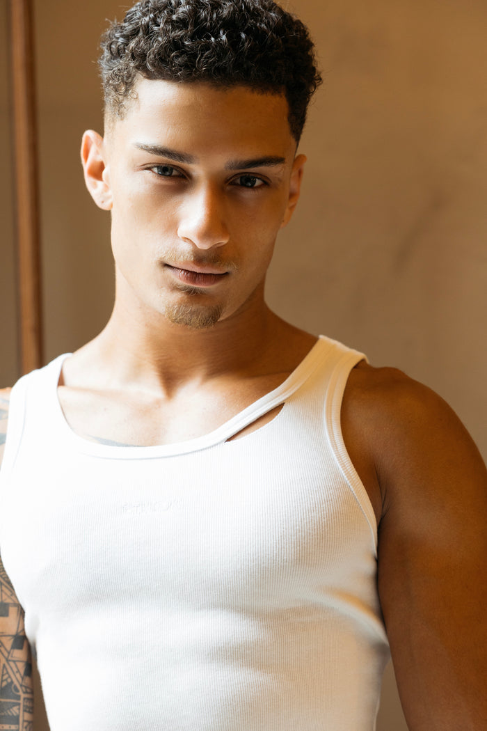 Rip Ribbed Tank Top (Slight Crop)