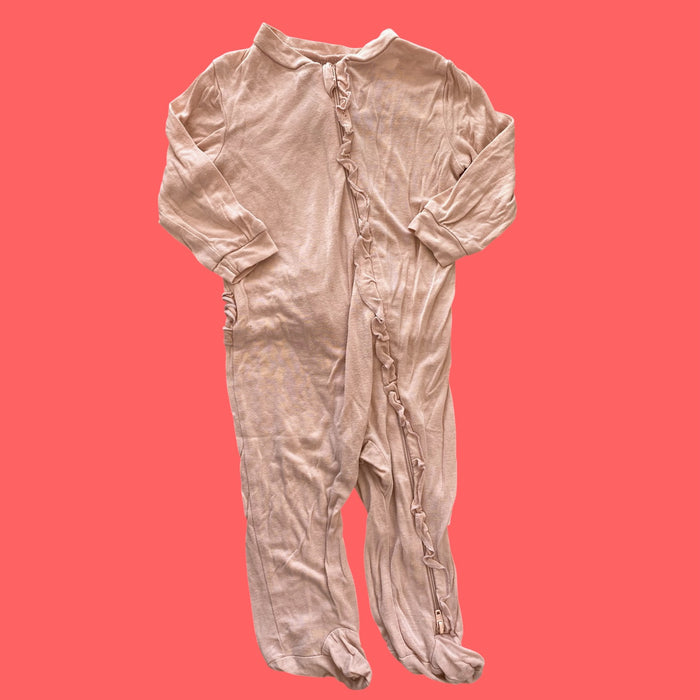 rose milkberry ruffle sleeper, 6-9m