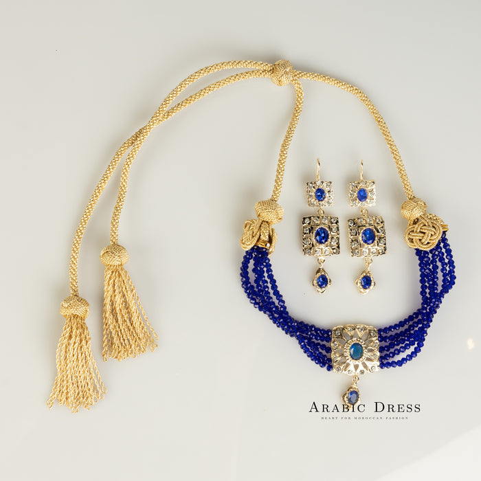 Royal blue Nisa necklace set
