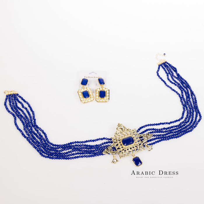 Royal blue Youra Necklace set