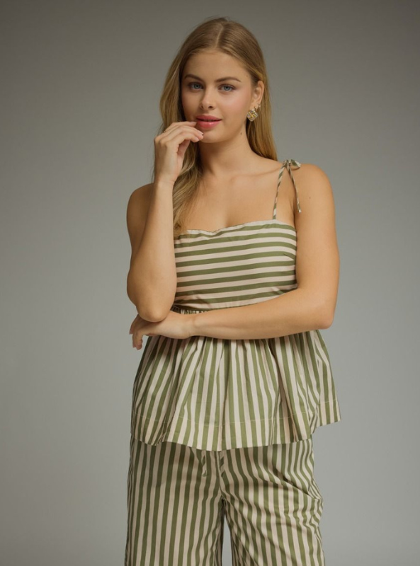 Savannah Peplum Top- Olive