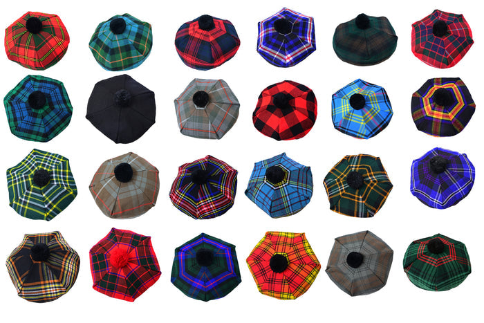Scottish Tartan Tam O' Shanter Hat Tammy Bonnet Beret Balmoral Hat | Acrylic Wool Tartan Tammie in Various Tartans
