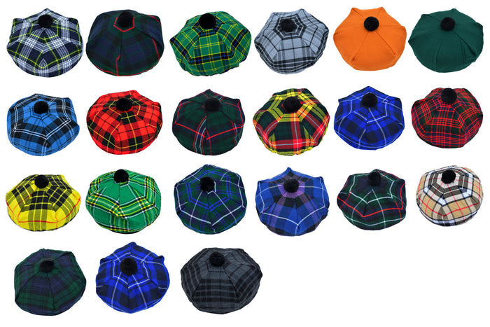 Scottish Tartan Tam O' Shanter Hat Tammy Bonnet Beret Balmoral Hat | Acrylic Wool Tartan Tammie in Various Tartans