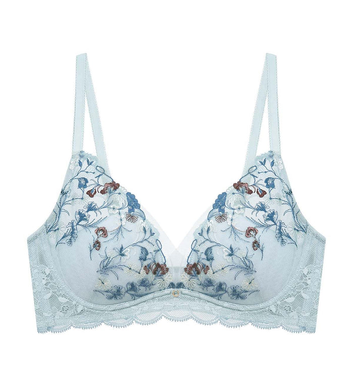 Sensual Spotlight Wired Half Cup Padded Bra - PEARL GREY