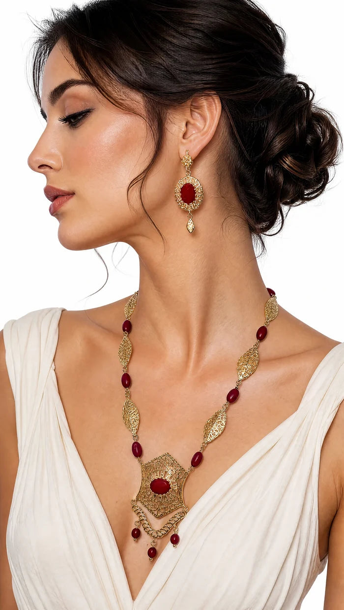 Set Necklace Miu Pomegrante